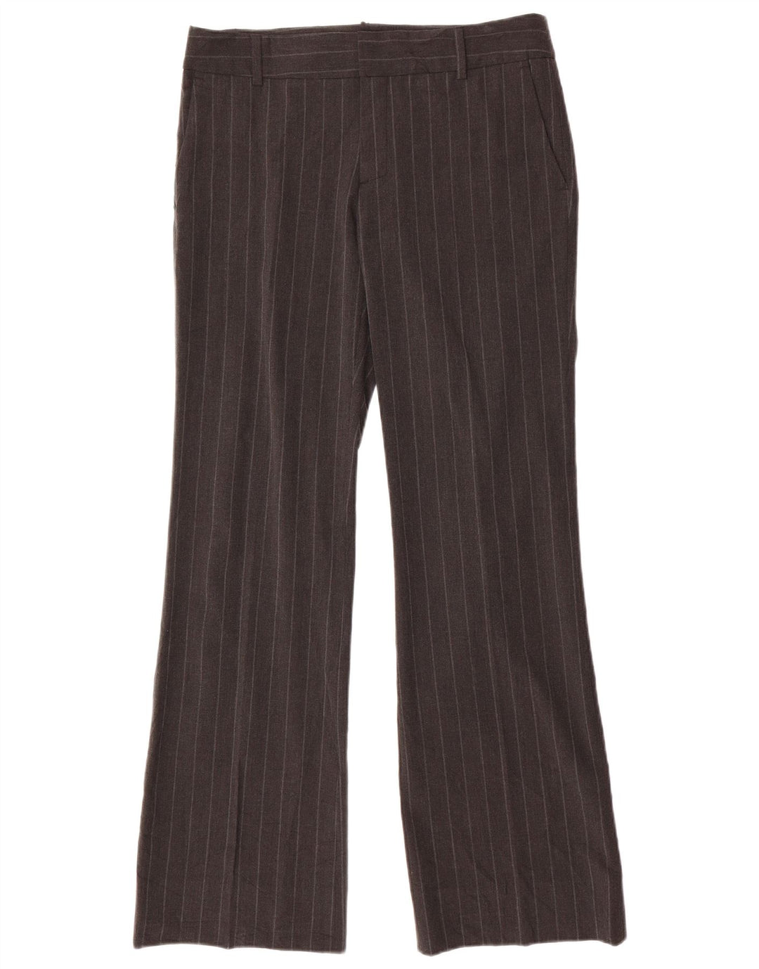 Zara Womens Bootcut Chino Trousers EU 40 Medium W30 L32 Grey Pinstripe
