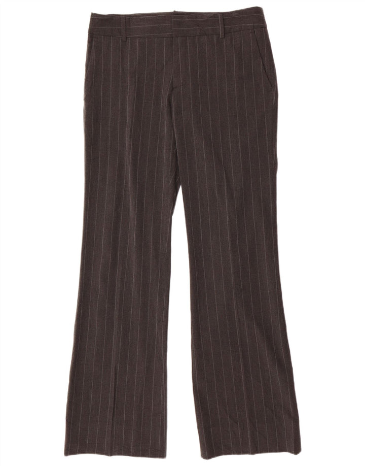 Zara Womens Bootcut Chino Trousers EU 40 Medium W30 L32 Grey Pinstripe