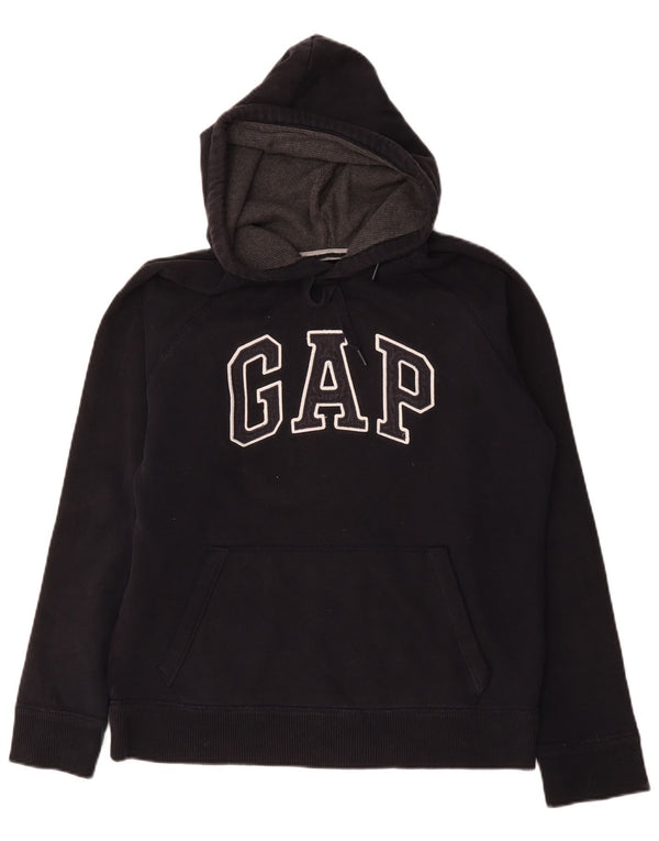 Gap Mens Graphic kapucnis pulóver közepes fekete pamut