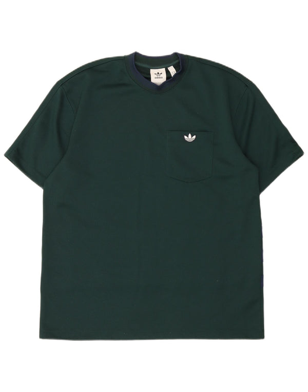 Adidas Mens T-Shirt Top Medium Green Polyester