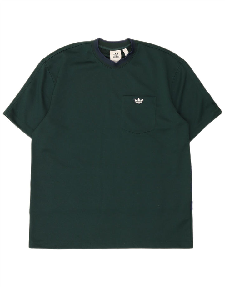 Adidas T-shirt top mellemgrøn polyester til mænd