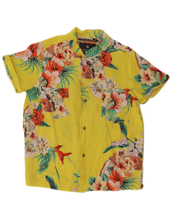 Maison Scotch Chemisier à manches courtes pour femme US 1 XS Jaune Floral