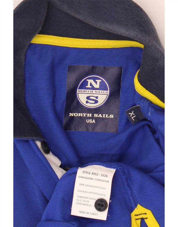 North Sails Mens Graphic Polo Shirt XL Blue Cotton