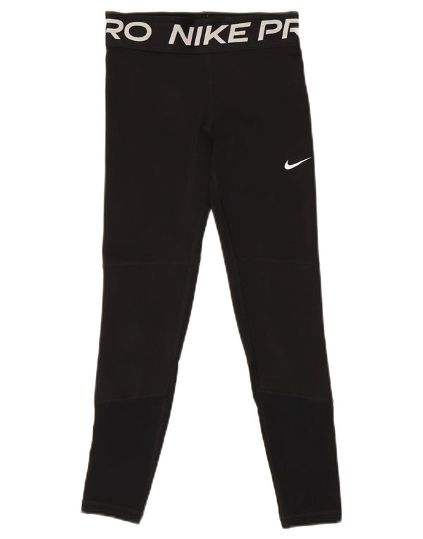 Nike Leggings Dri Fit Graphic para niñas 9-10 años Pequeño Negro Poliéster