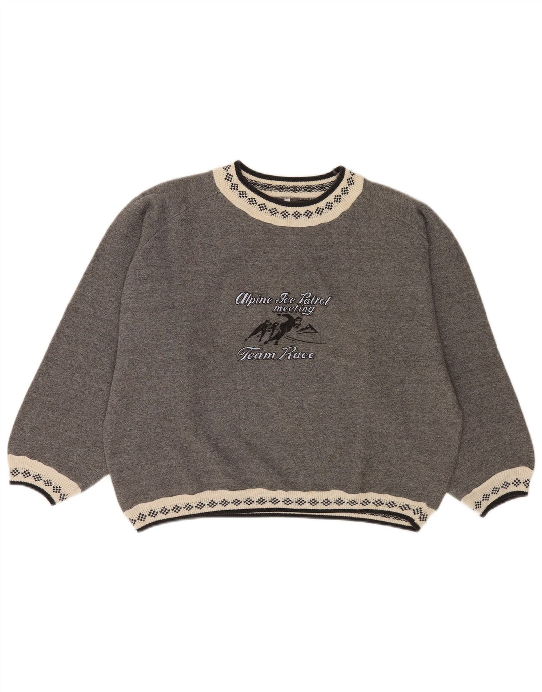 Meeting Womens Oversized Crop Sweatshirt Jumper UK 16 Large Grey