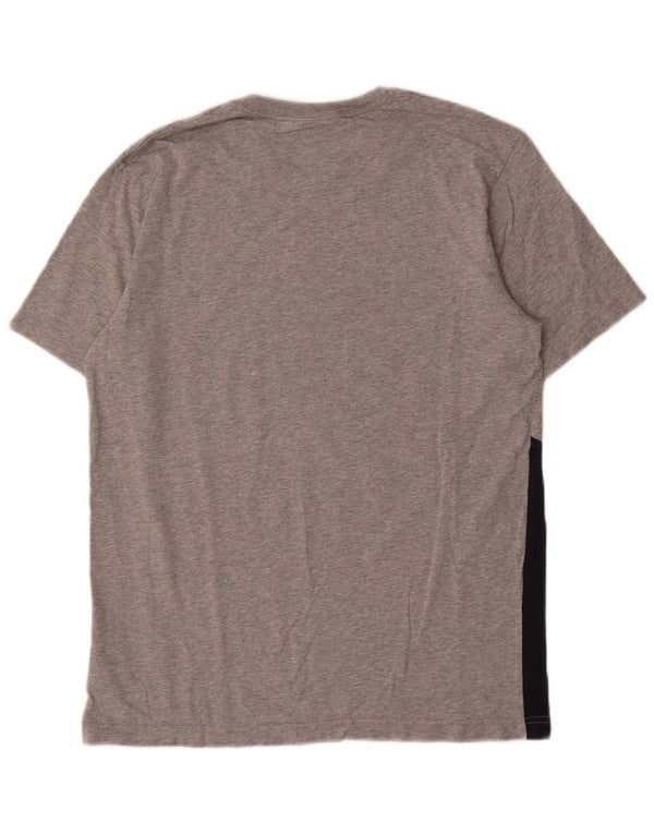 Nike Mens Graphic T-Shirt Top Medium Grey Colourblock Cotton