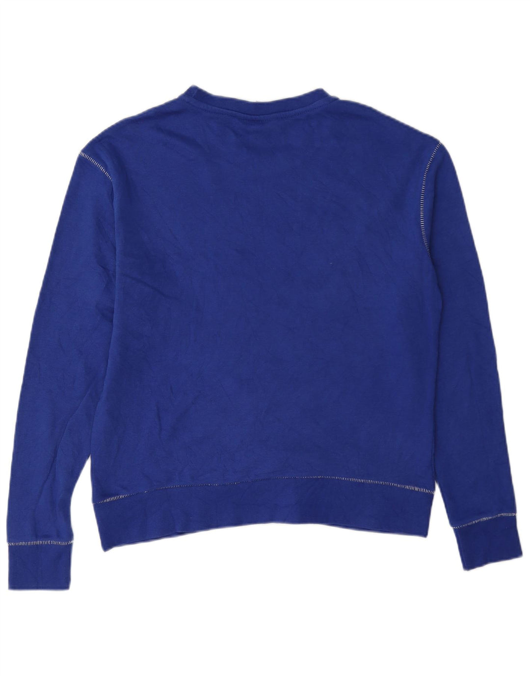 Champion Womens Graphic Oversized Sweatshirt Jumper UK 10 Small Blue Cotton