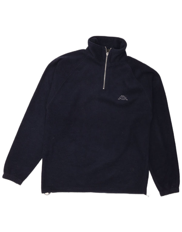 Kappa Mens Zip Neck Fleece Jumper Medium Navy Blue Polyester