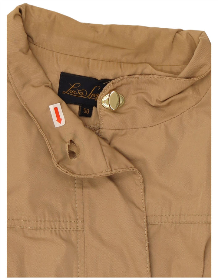 LUISA SPAGNOLI Womens Military Jacket IT 50 XL Beige Polyester