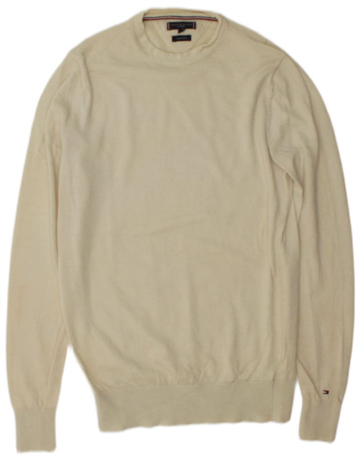 Tommy Hilfiger Herre skræddersyet Crew Neck sweater Medium Off White Uld