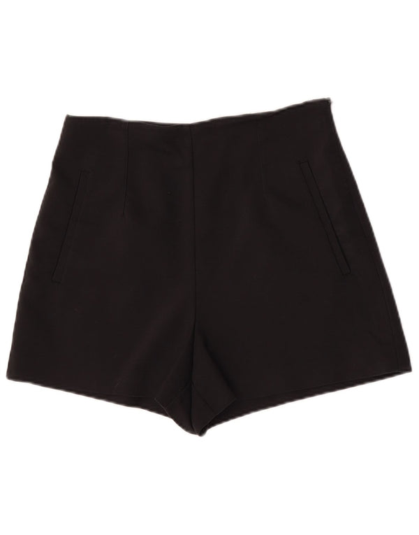 Zara Womens High Waist Casual Shorts Medium W28 Black Cotton