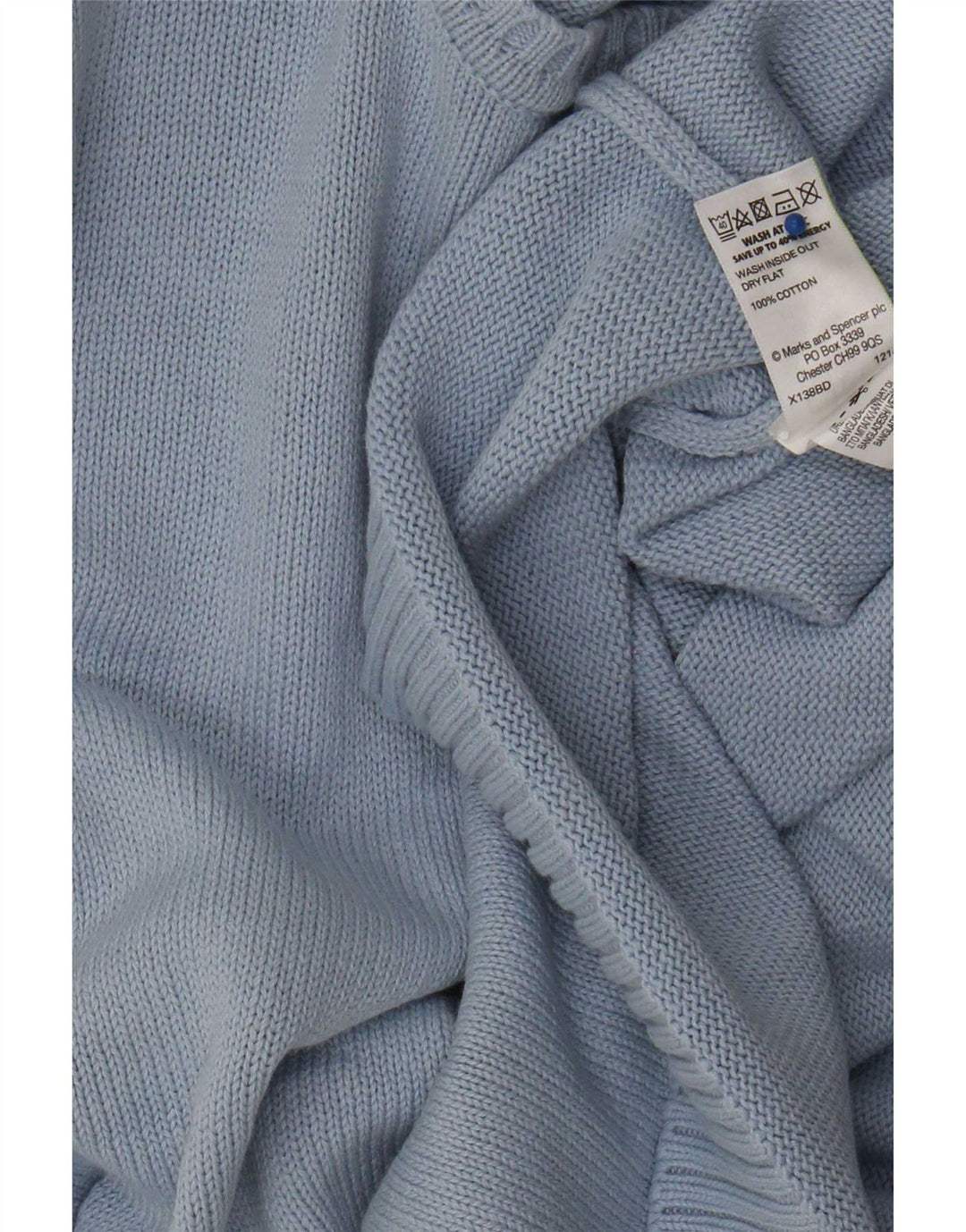 Marks & Spencer Womens Boat Neck Jumper Sweater UK 16 Large Blue