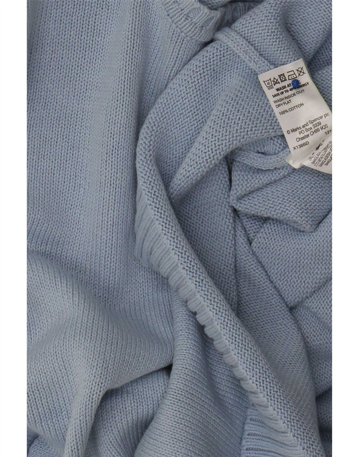 Marks & Spencer Womens Boat Neck Jumper Sweater UK 16 Large Blue