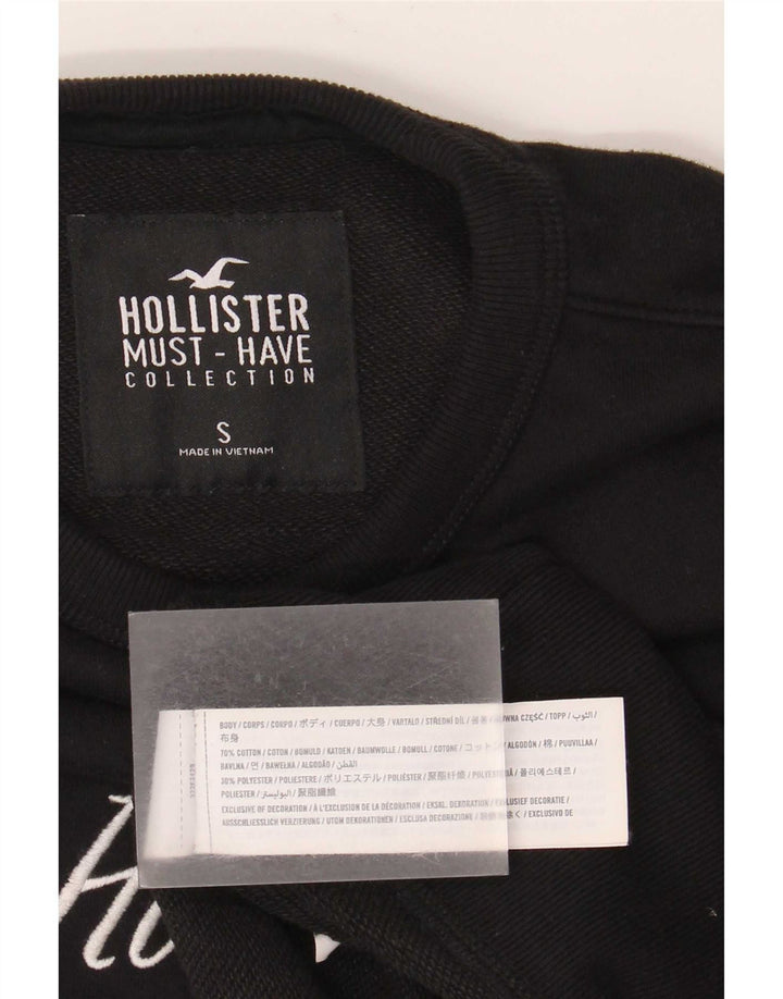 Hollister Mens Graphic Sweatshirt Jumper Small Black Cotton