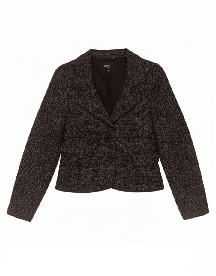 Hobbs Chaqueta Blazer de 3 Botones para Mujer UK 8 Small Gris Poliéster