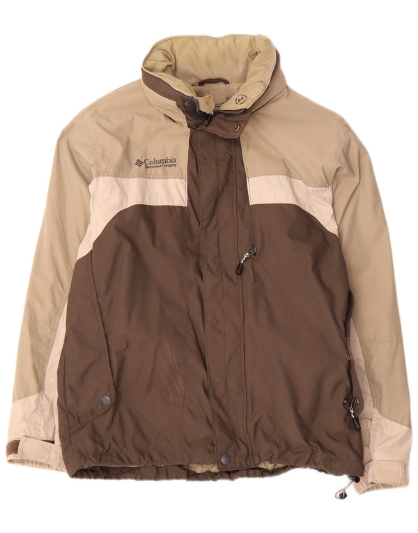 Columbia Mens Interchange esőkabát UK 38 Közepes barna Colourblock Nylon