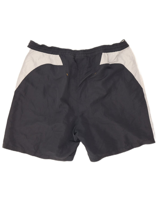 Pantaloncini sportivi da uomo Lotto Large in poliestere color block blu navy