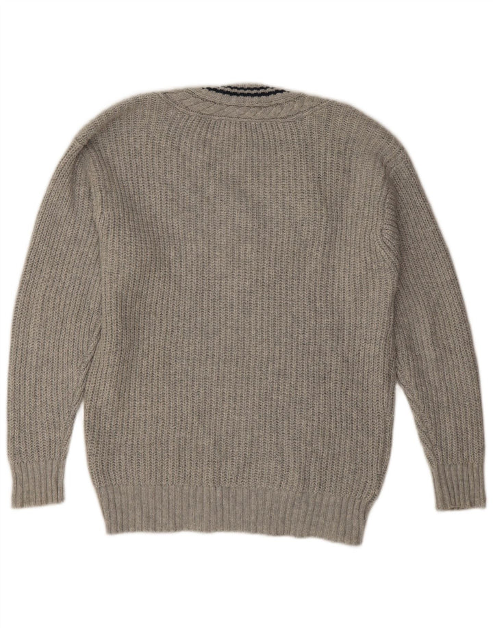 American Eagle Herre V-hals sweater lille grå bomuld