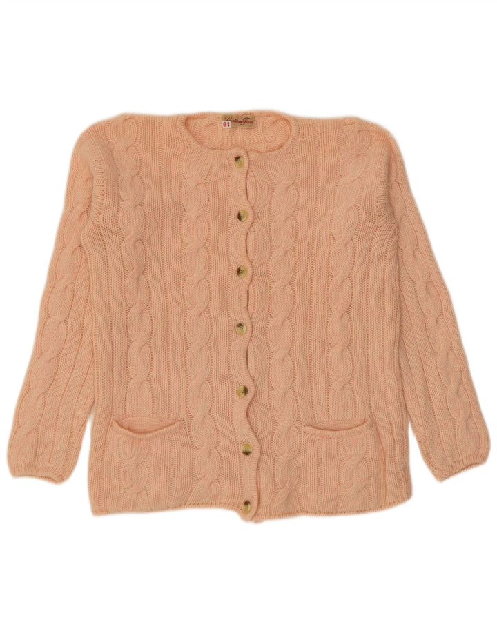Vintage Womens Cardigan Sweater UK 14 Medium Pink