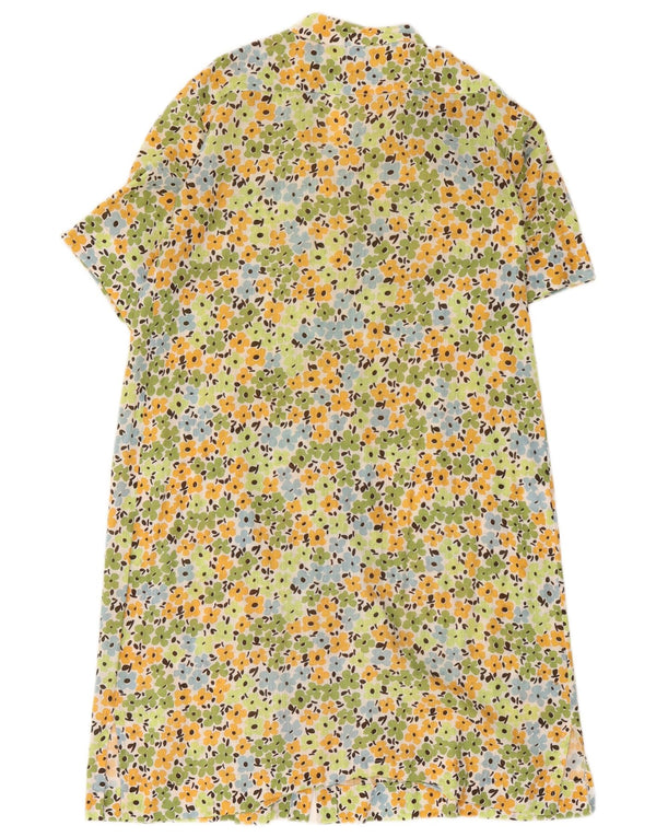 Abito chemisier vintage da donna a maniche corte IT 44 medio floreale multicolore
