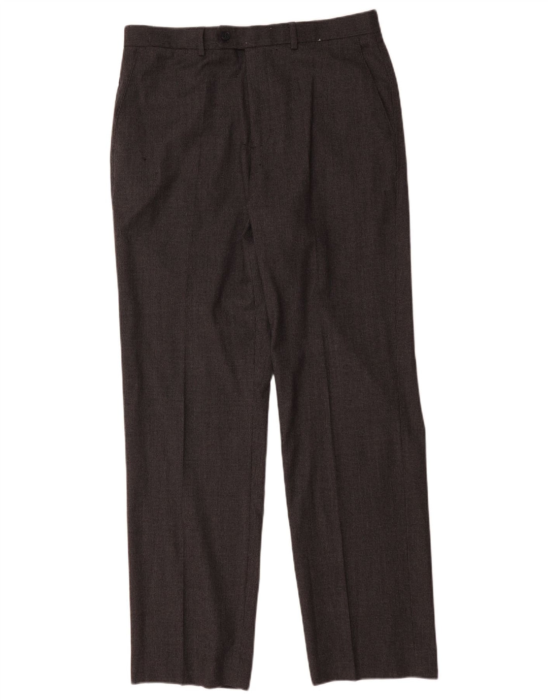 Marks & Spencer Mens Straight Suit Trousers W34 L32 Grey Wool