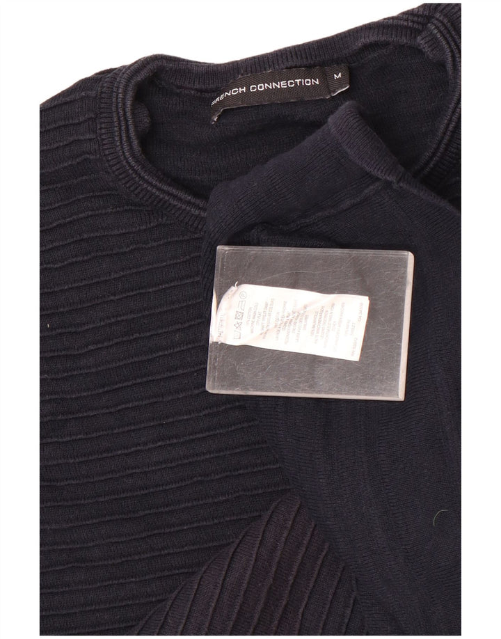French Connection Herre Crew Neck Jumper Sweater Medium Navy Blue Bomuld