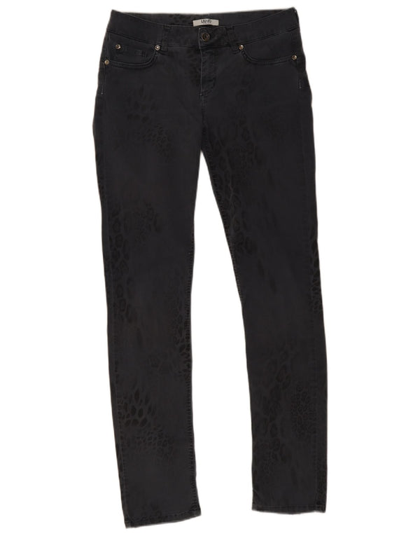Liu Jo Damen Skinny Jeans W30 L31 Grauer Animal-Print