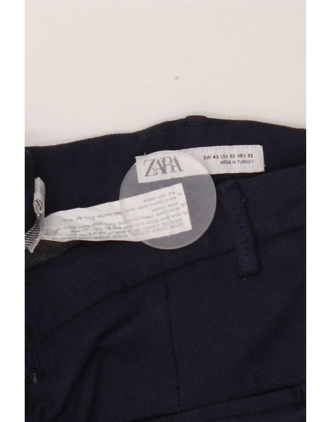 Zara Mens Chino Shorts EU 42 Large W32 Navy Blue Viscose