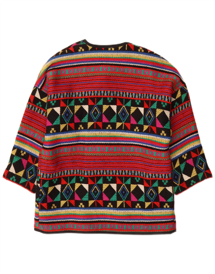 Vintage Womens Oversized Duffle Jacket IT 44 Medium Multicoloured Geometric