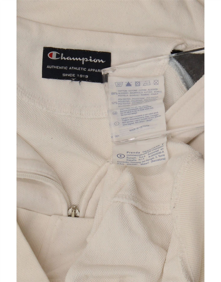 Champion Womens Tracksuit Top Jacket UK 16 Large Off White Colourblock