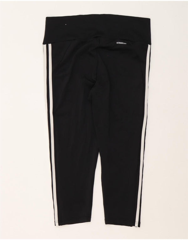 Adidas Womens Aeroready Capri Leggings UK 16/18 Large Black Polyester