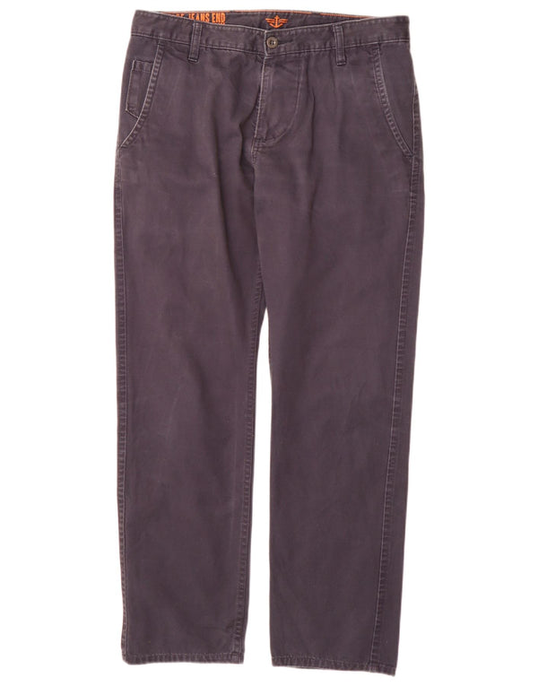 Dockers Mens Straight Chino Trousers W32 L30 Navy Blue Cotton