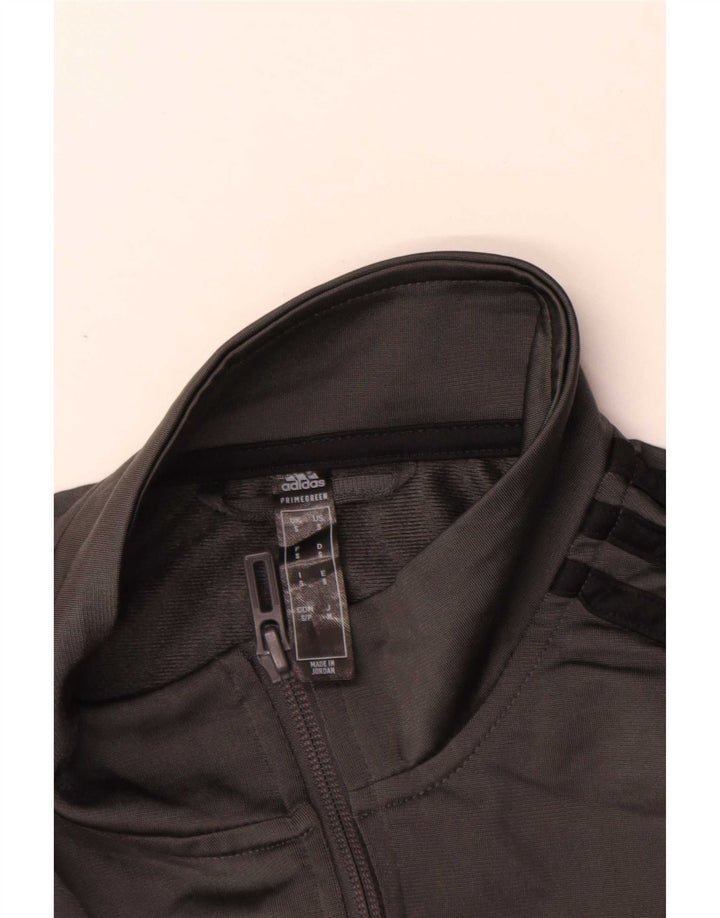 Adidas Mens Tracksuit Top Jacket Pequeno Poliéster Cinza