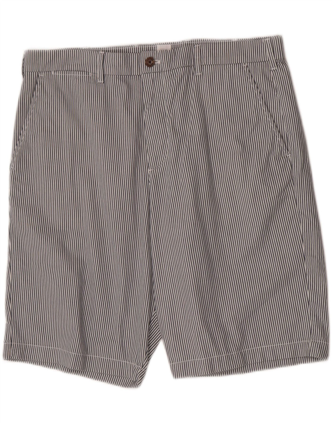 Gap Mens Chino Shorts W36 Large Blue Striped Cotton