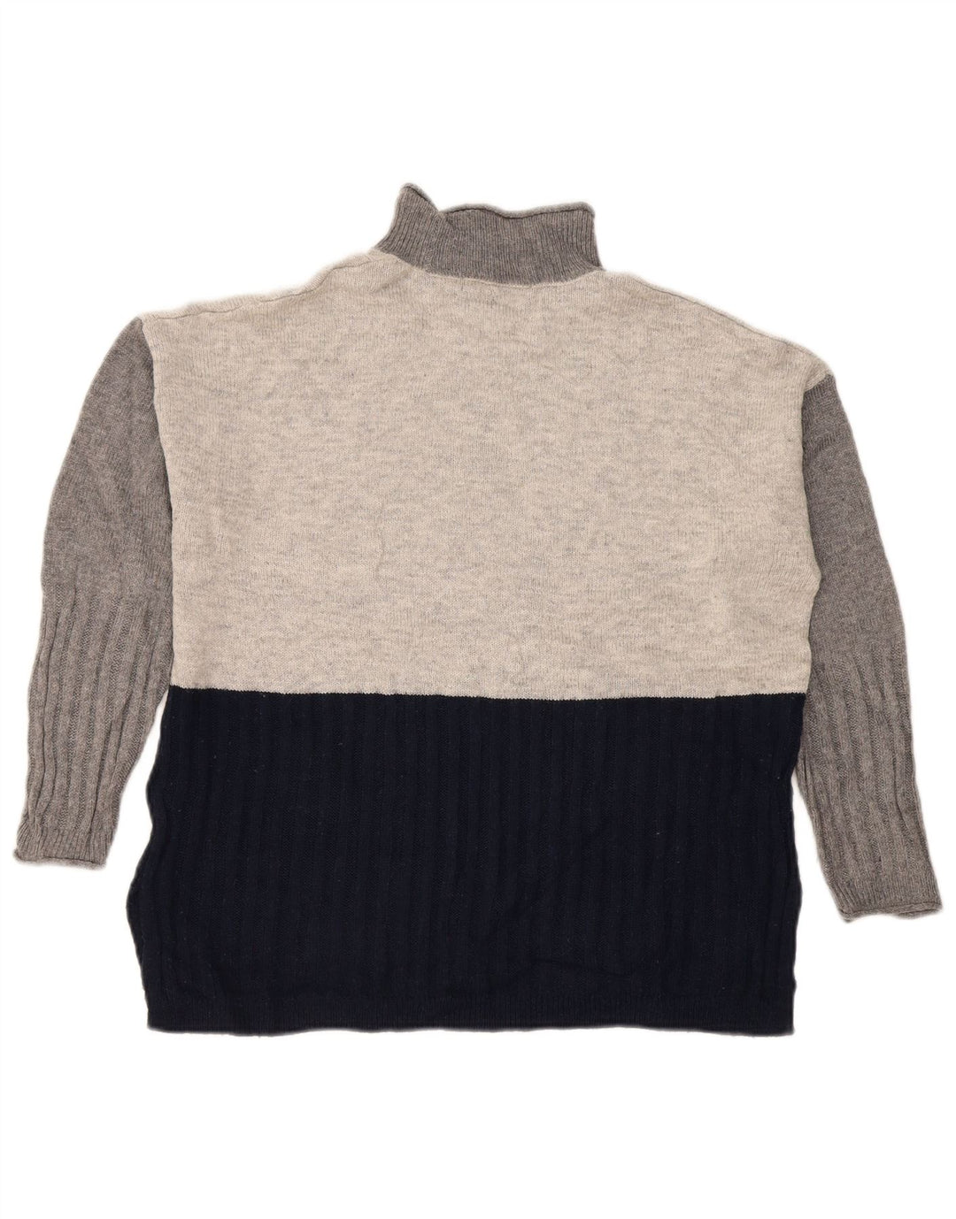 Maglione maglione a collo alto da donna Marks & Spencer UK 14 blu navy medio