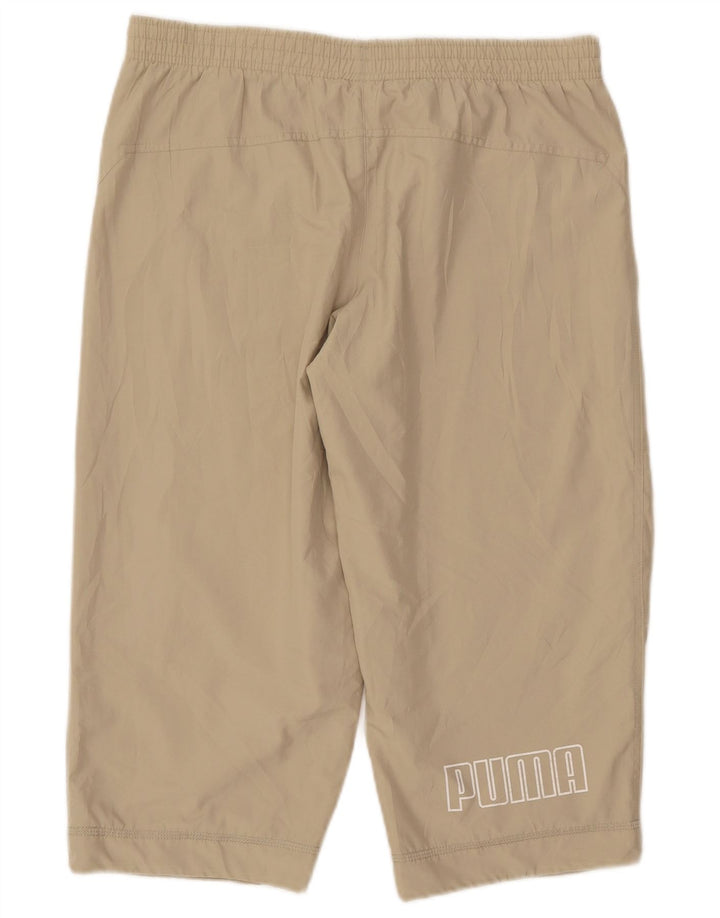 PUMA Mens Graphic Capri Tracksuit Trousers Medium Beige Polyester