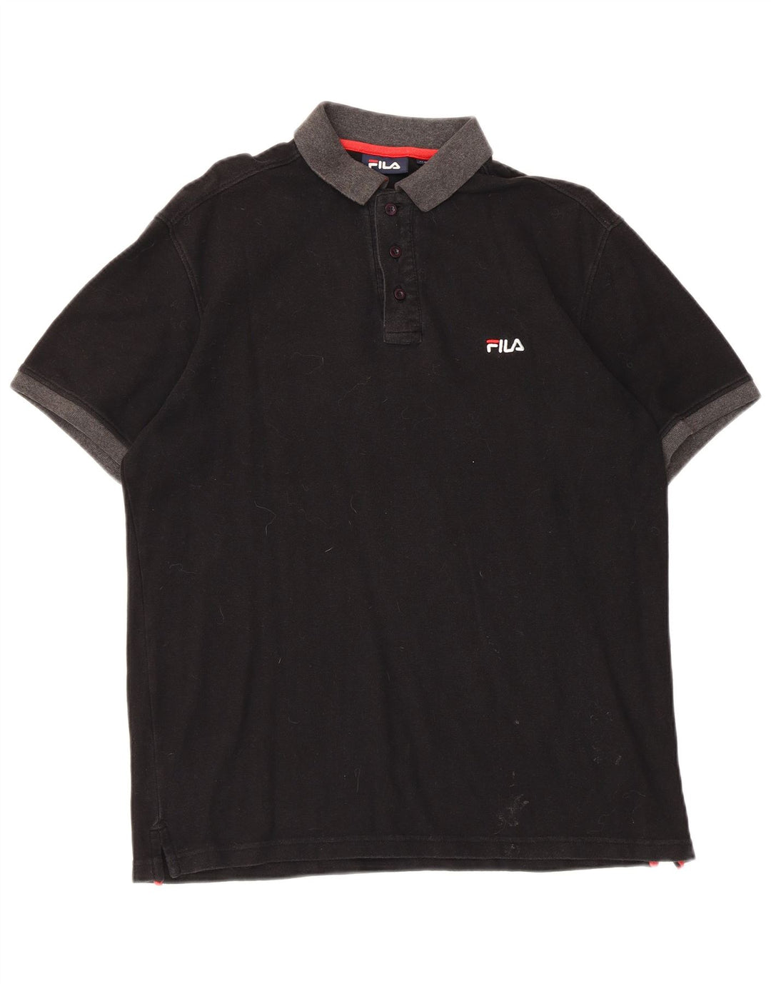 Fila Mens Polo Shirt Medium Black Cotton
