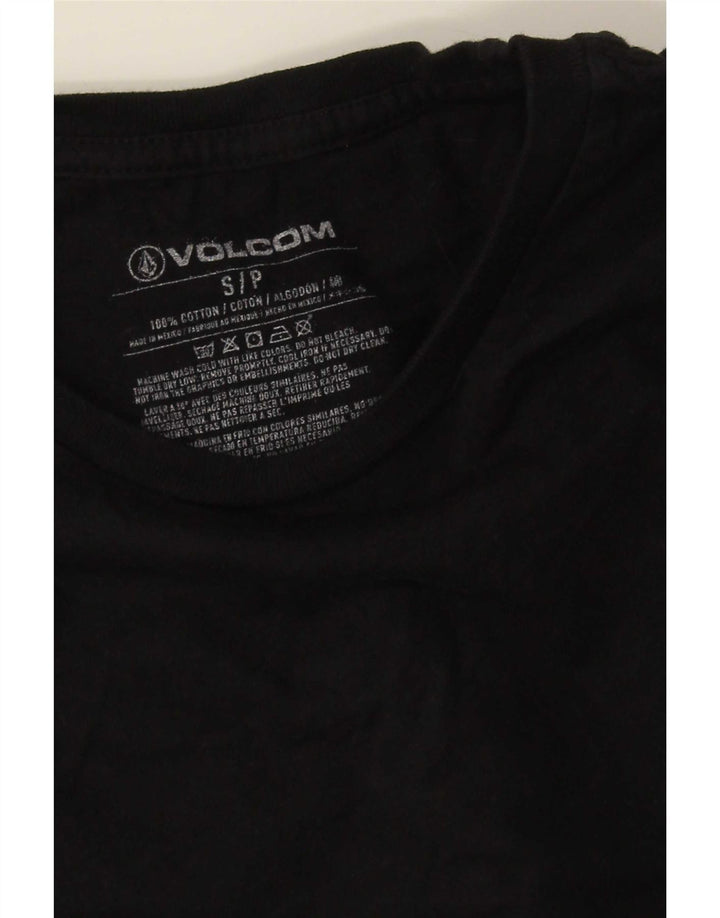 Volcom Mens Graphic Top Long Sleeve Small Black Cotton