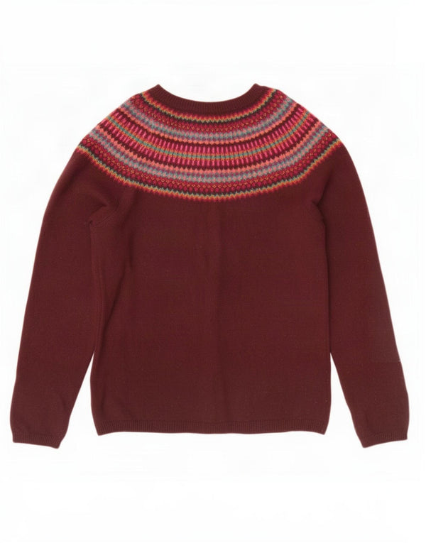 Seasalt Cornwall Damen-Cardigan-Pullover UK 12 Medium Burgundy Fair Isle