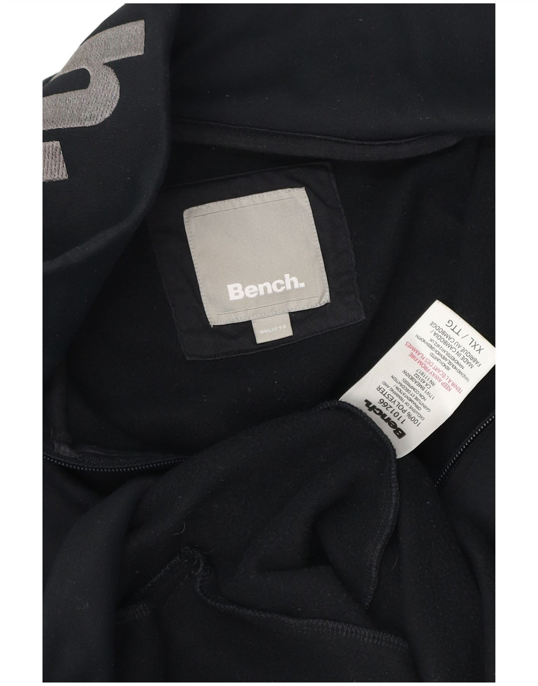 Bench Mens Graphic Tracksuit Top Jacket 2XL Black Polyester