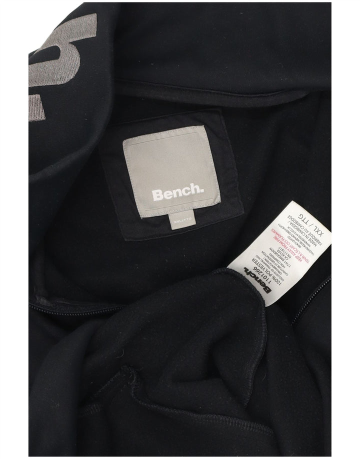 Bench Mens Graphic Tracksuit Top Jacket 2XL Black Polyester