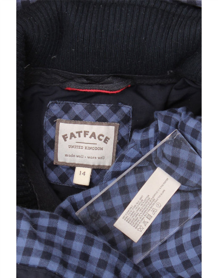 Fat Face Womens Hooded Parka Jacket UK 14 Medium Navy Blue Nylon