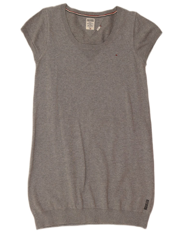 Tommy Hilfiger Robe pull pour femme UK 14 Large Gris Coton