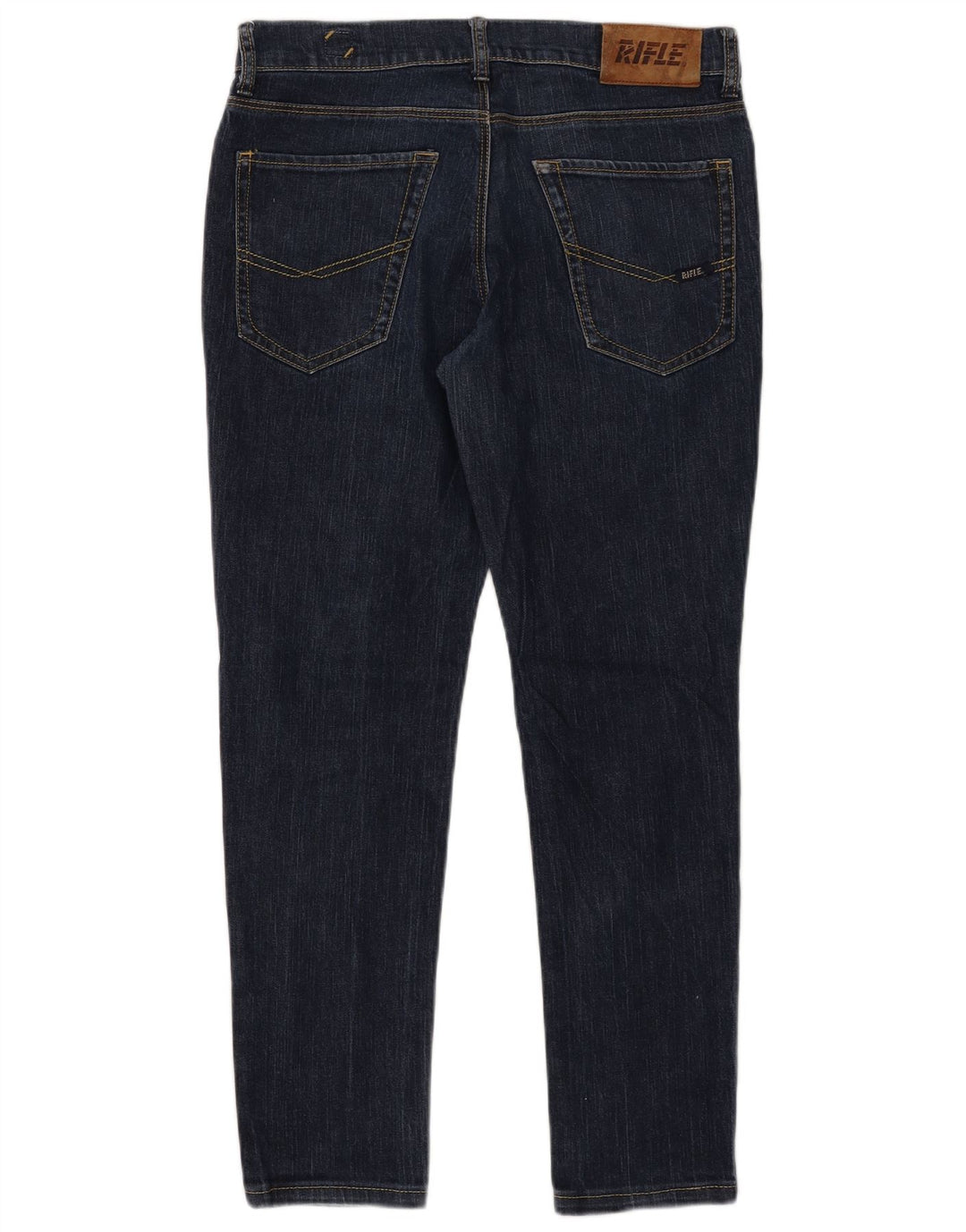 Rifle Mens Slim Jeans W33 L29 Navy Blue Cotton