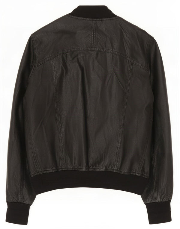 Vintage Womens Leather Jacket UK 14 Medium Black