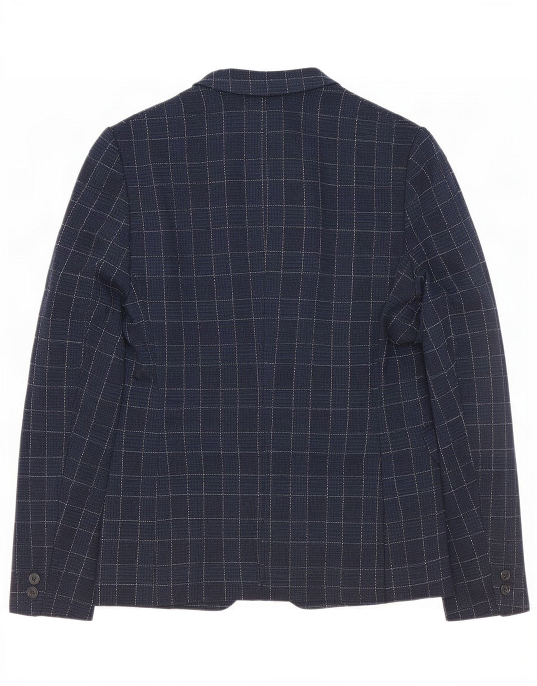 Zara Chaqueta tipo blazer de 2 botones para hombre EU 46 Small Azul marino Cuadros Poliéster