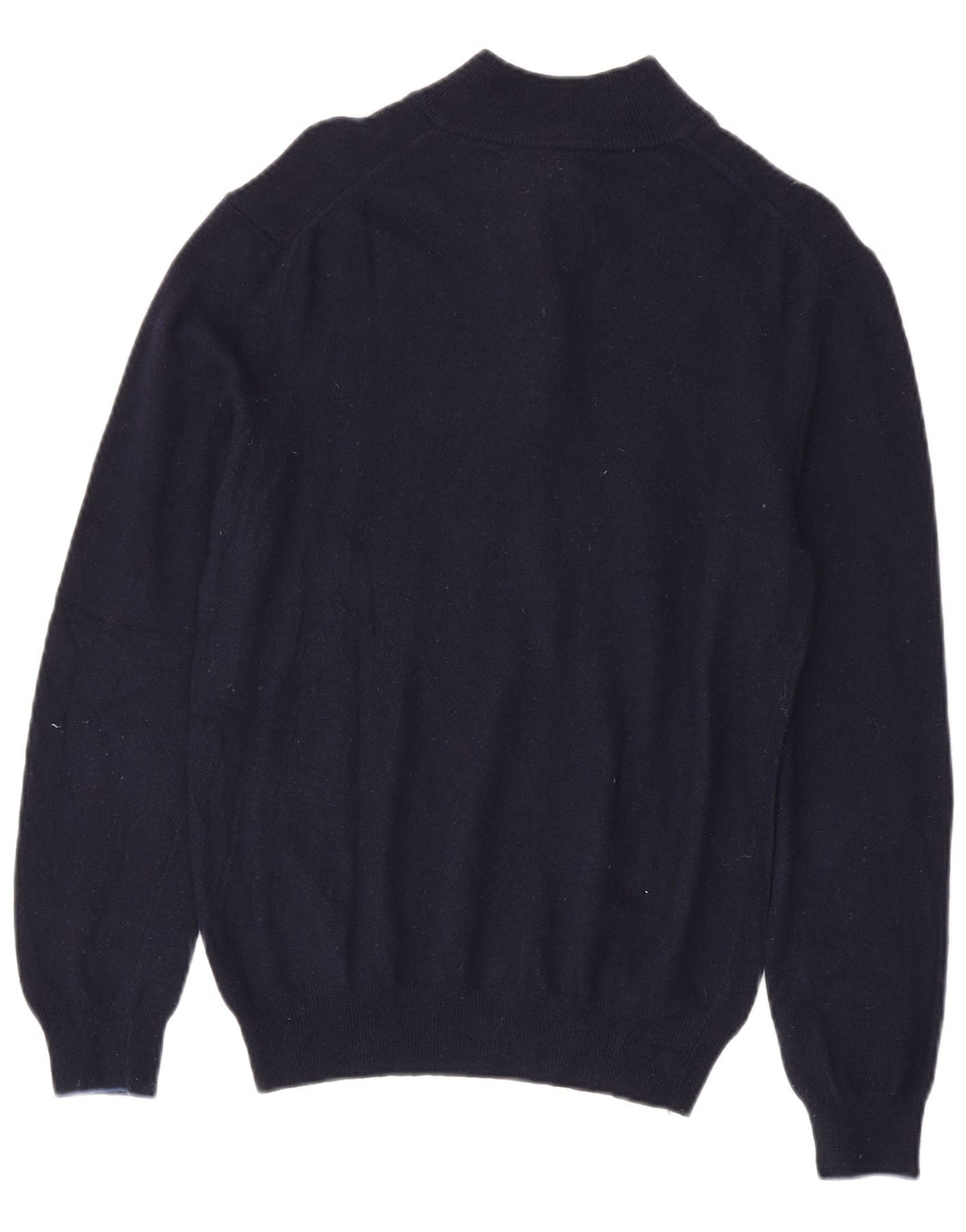Harmont & Blaine Womens Zip Neck Jumper Sweater UK 12 Medium Navy Blue Wool