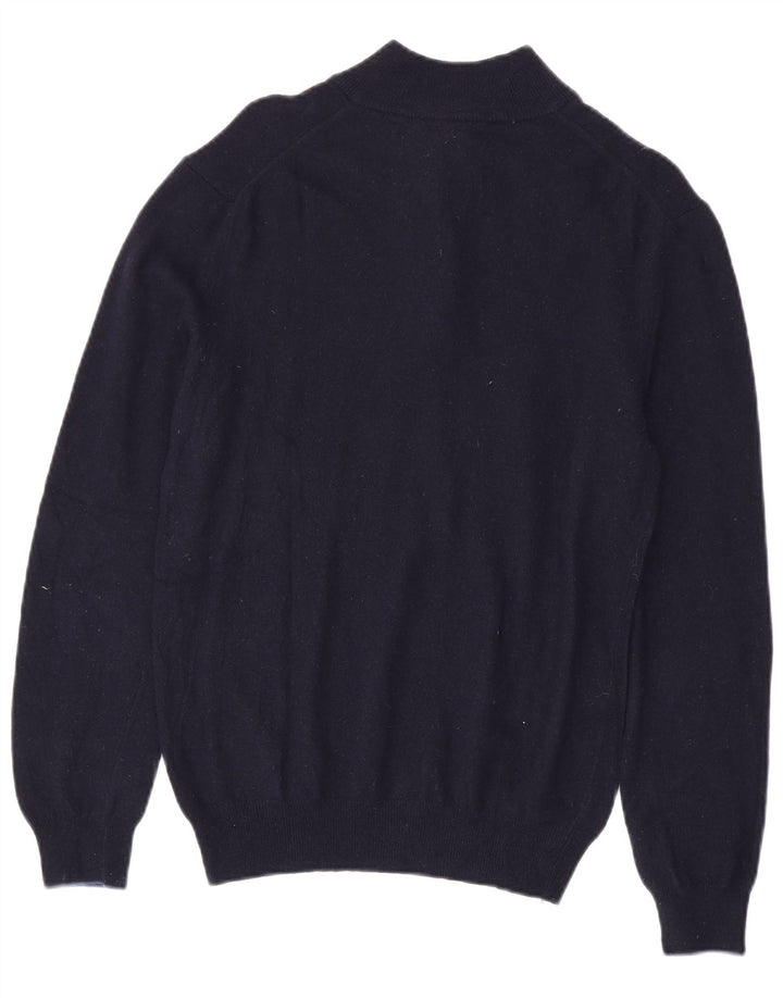 Harmont & Blaine Womens Zip Neck Jumper Sweater UK 12 Medium Navy Blue Wool