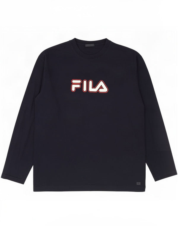 Fila Herre grafisk top langærmet XL marineblå bomuld
