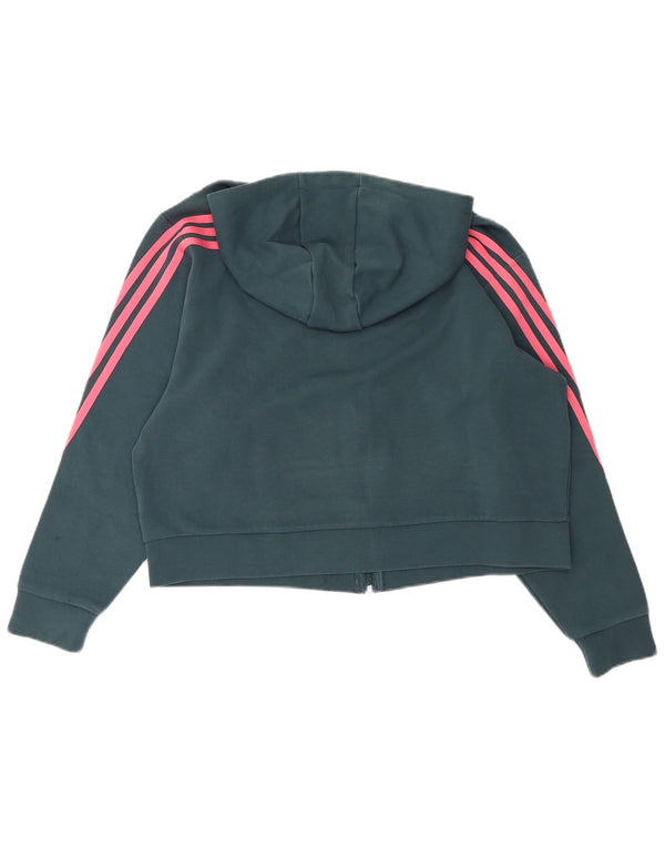 Damska bluza z kapturem Adidas Relaxed Fit Zip UK 10 Small Green Sports